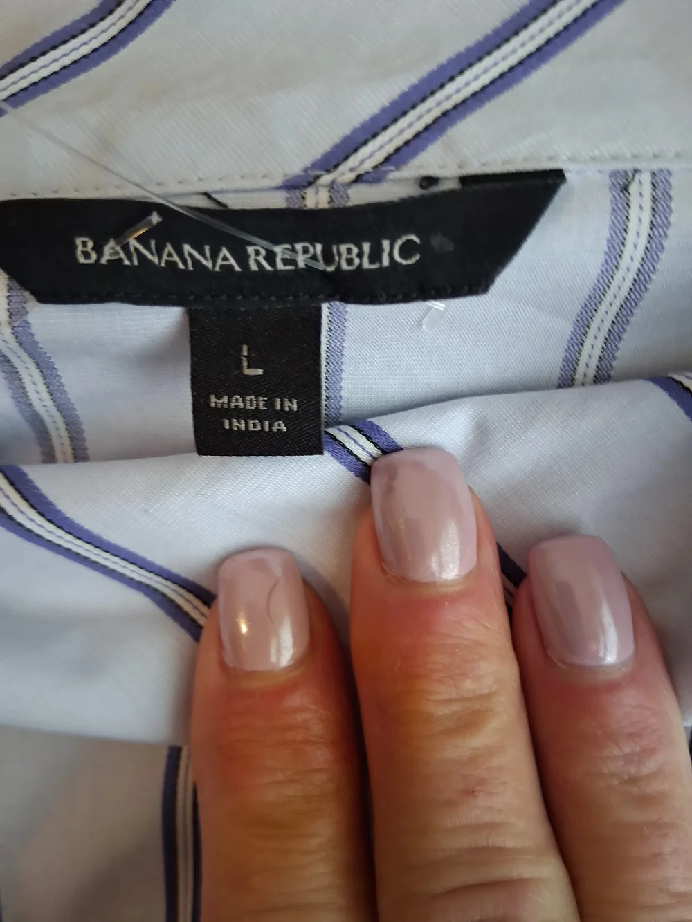 Banana Republic Blue Stripe Belted Tunic Top L NWT | Tailored Workwear Chic - Picture 10 of 16